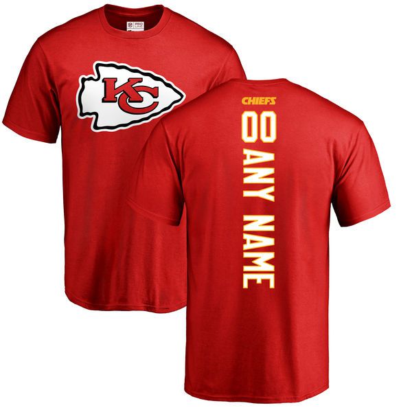 Men Kansas City Chiefs NFL Pro Line Red Custom Backer T-Shirt->->Sports Accessory